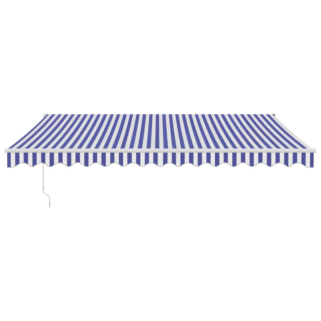 Tenda retrattile Blu e Bianco con Struttura Bianca 4 × 3 m