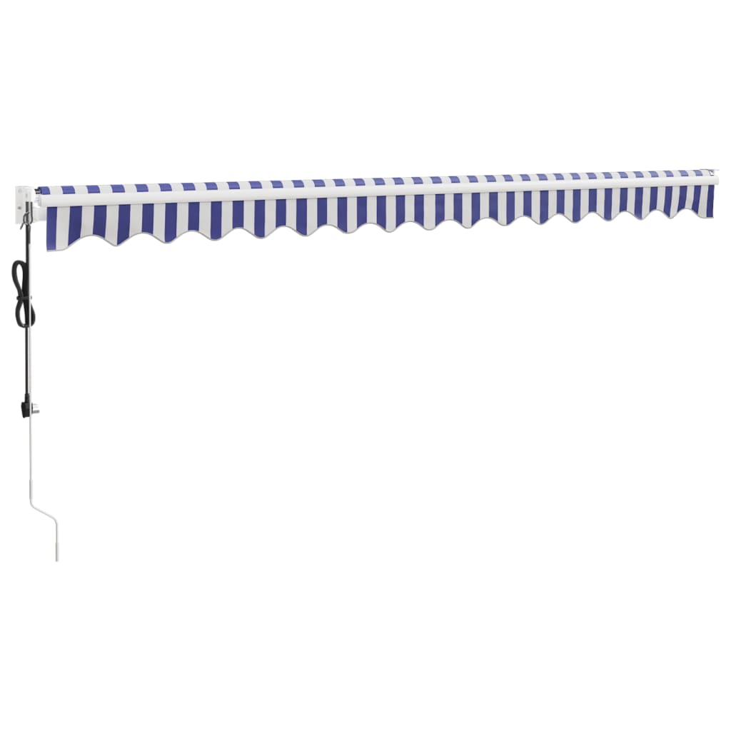 Tenda retrattile Blu e Bianco con Struttura Bianca 4 × 3 m