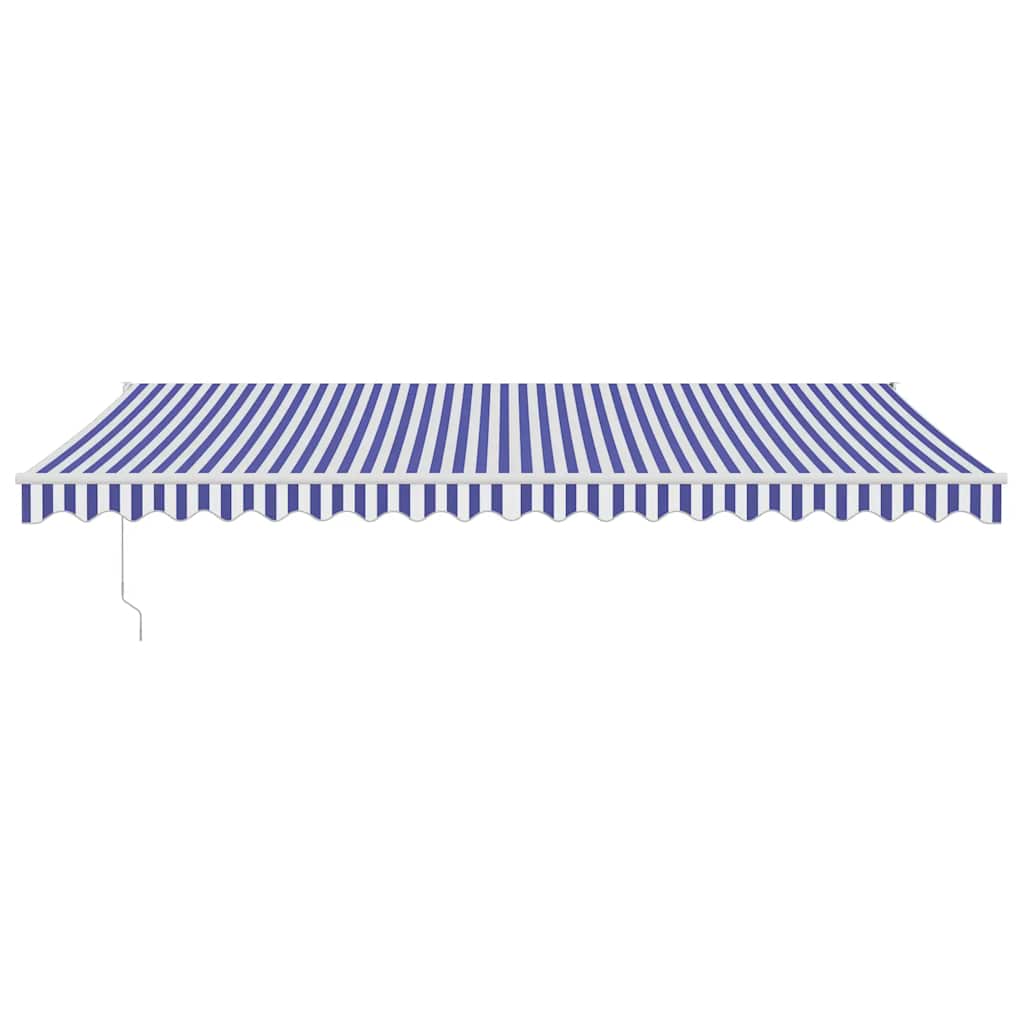 Tenda Sole Automatica Retrattile Blu e Bianca 5x3 m