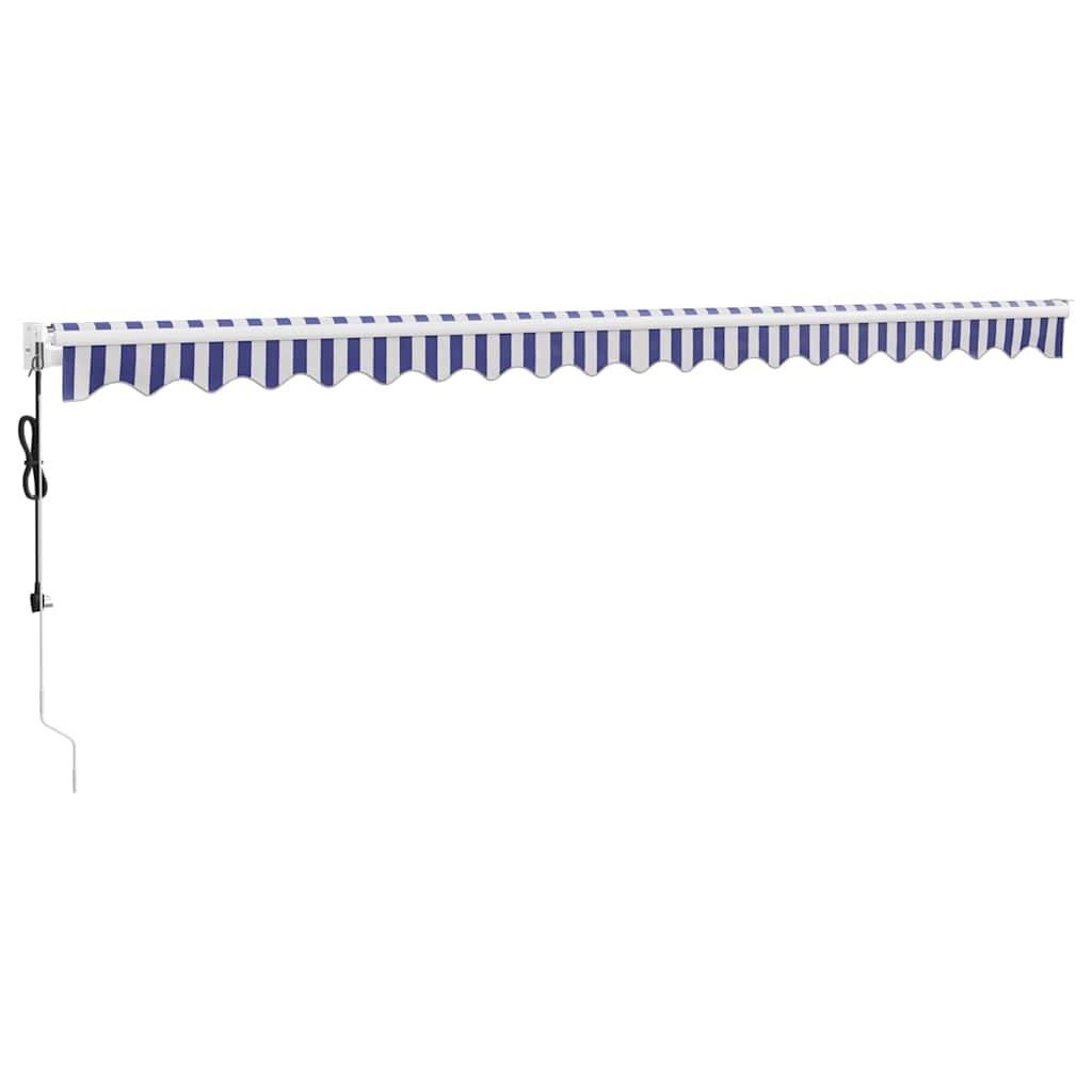 Tenda Sole Automatica Retrattile Blu e Bianca 5x3 m