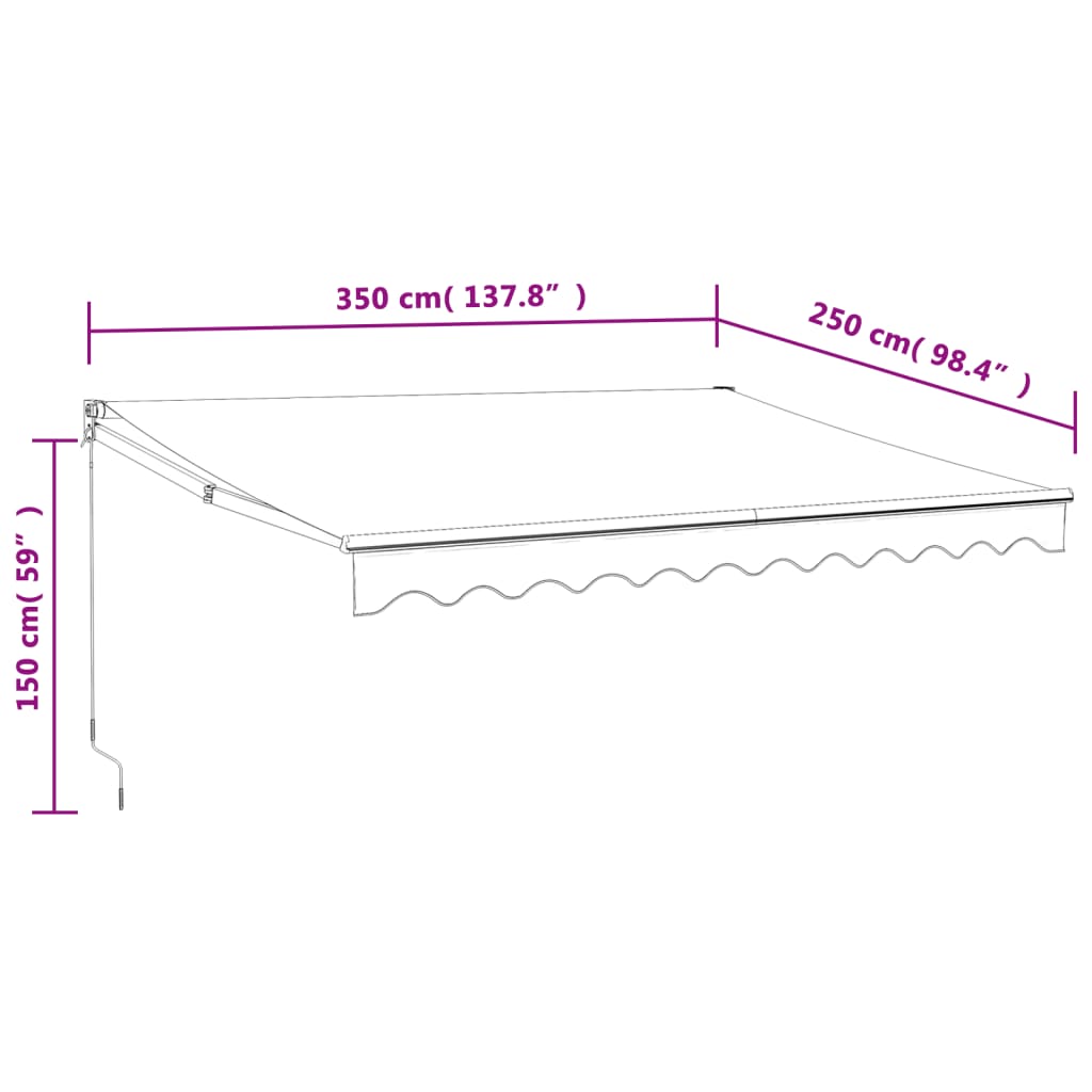 Tenda retrattile Crema con Struttura Bianca 3,5 x 2,5 m