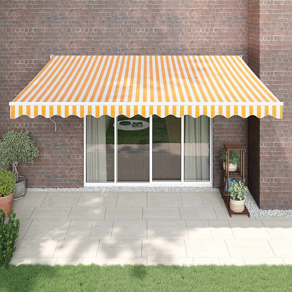 Tenda retrattile Giallo con Cornice Bianca 4 × 3 m