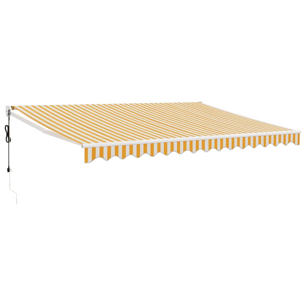 Tenda retrattile Giallo con Cornice Bianca 4,5 × 3 m