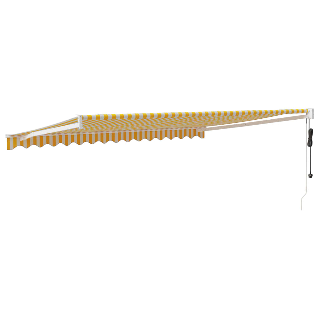 Tenda retrattile Giallo con Cornice Bianca 4,5 × 3 m
