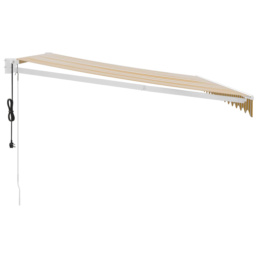 Tenda retrattile Giallo con Cornice Bianca 4,5 × 3 m