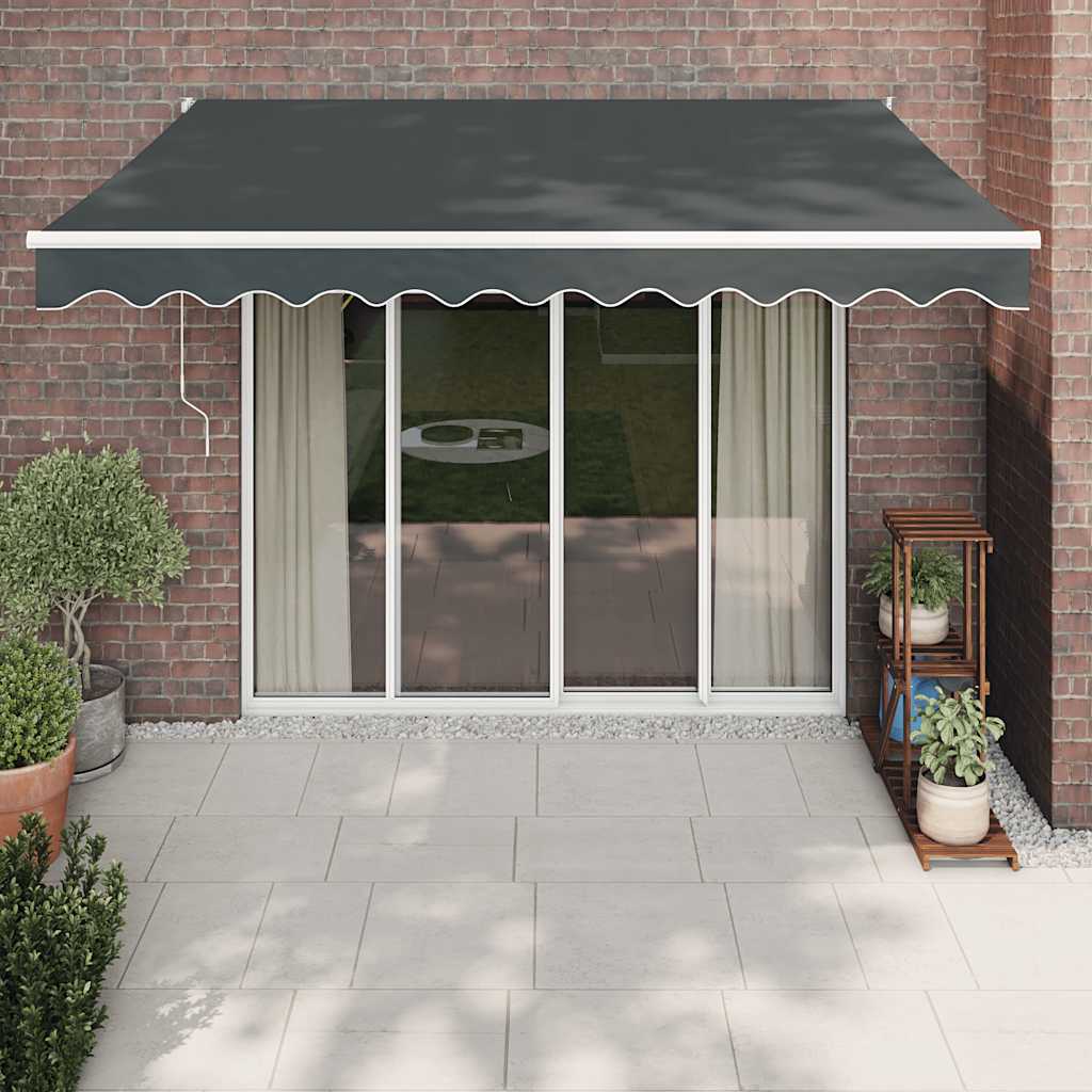Tenda retrattile Antracite con Struttura Bianca 3,5 x 2,5 m