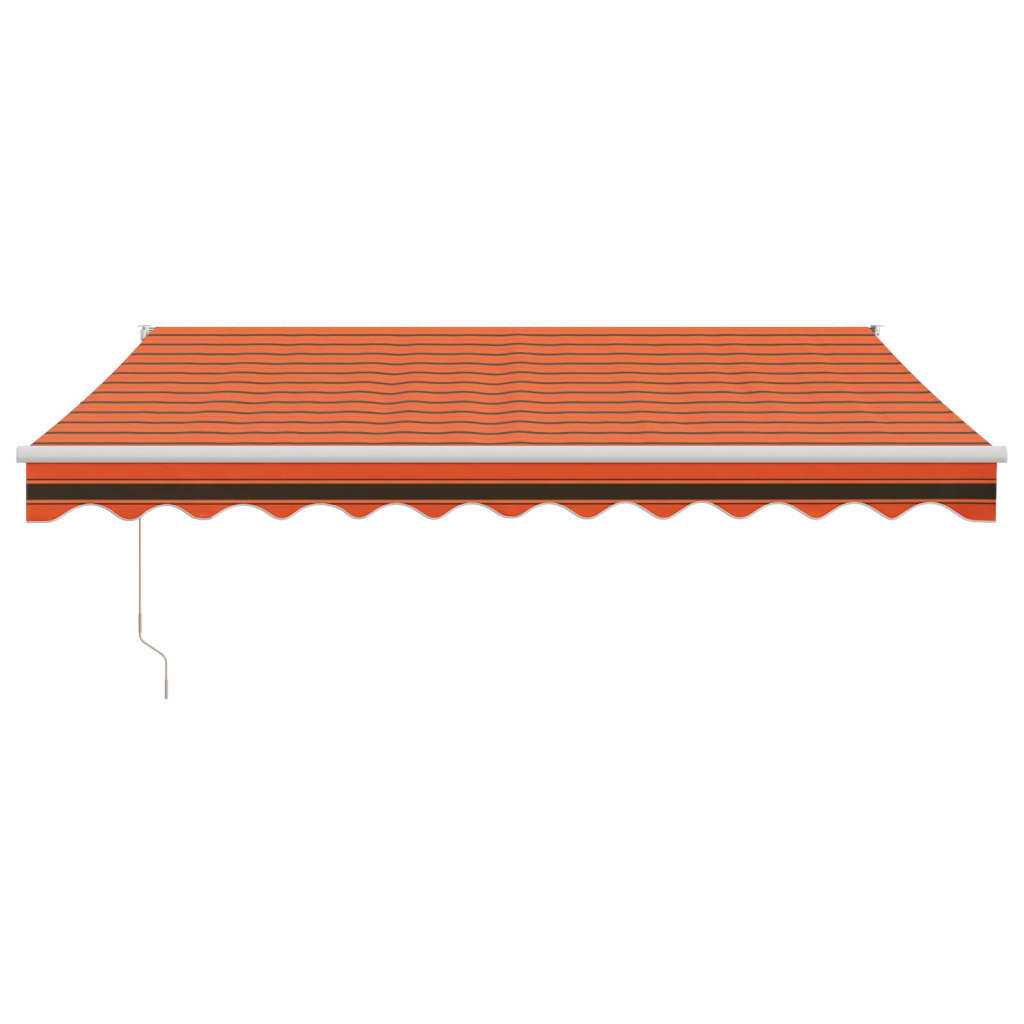 Tenda retrattile Arancione e Marrone con Struttura Bianca