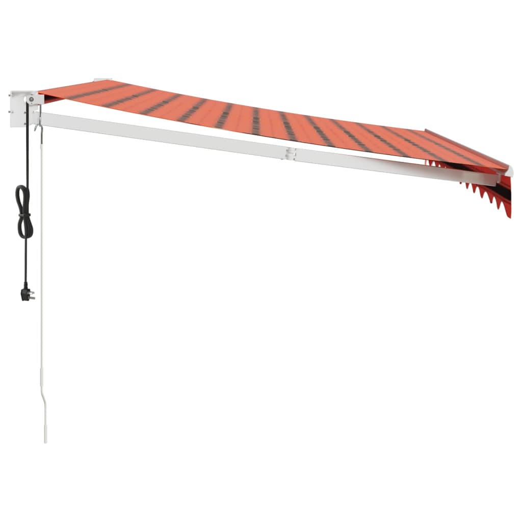 Tenda retrattile Arancione e Marrone con Struttura Bianca