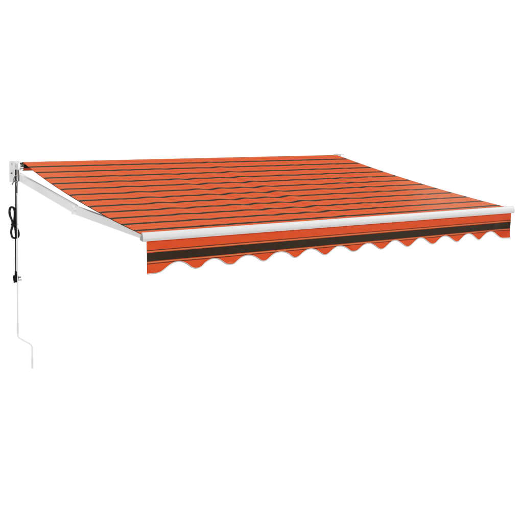 Tenda retrattile Arancione e Marrone con Struttura Bianca