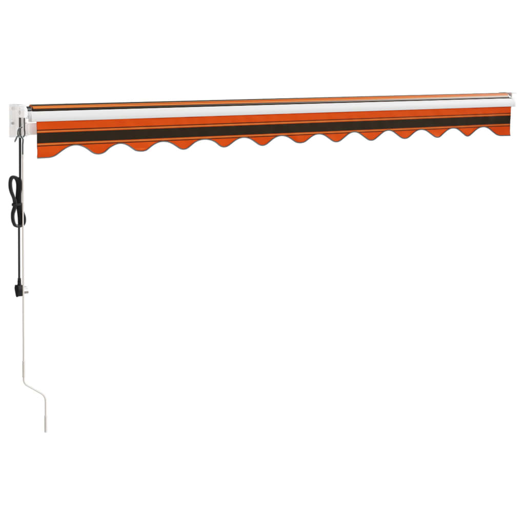 Tenda retrattile Arancione e Marrone con Struttura Bianca