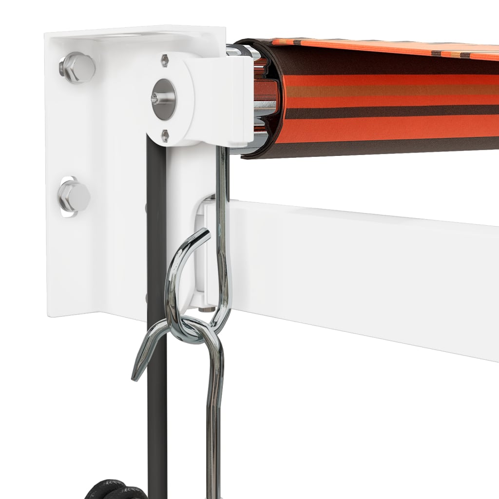 Tenda retrattile Arancione e Marrone con Struttura Bianca