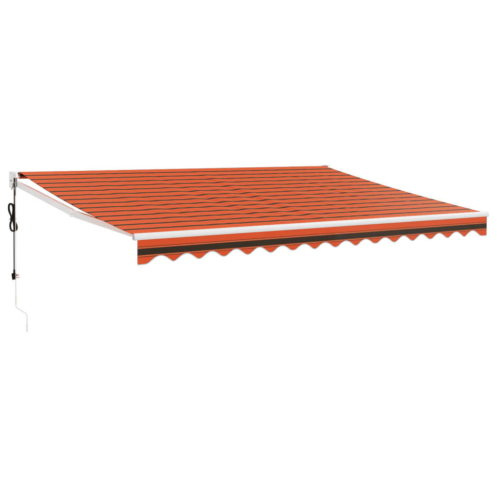 Tenda retrattile Arancione e Marrone con Struttura Bianca