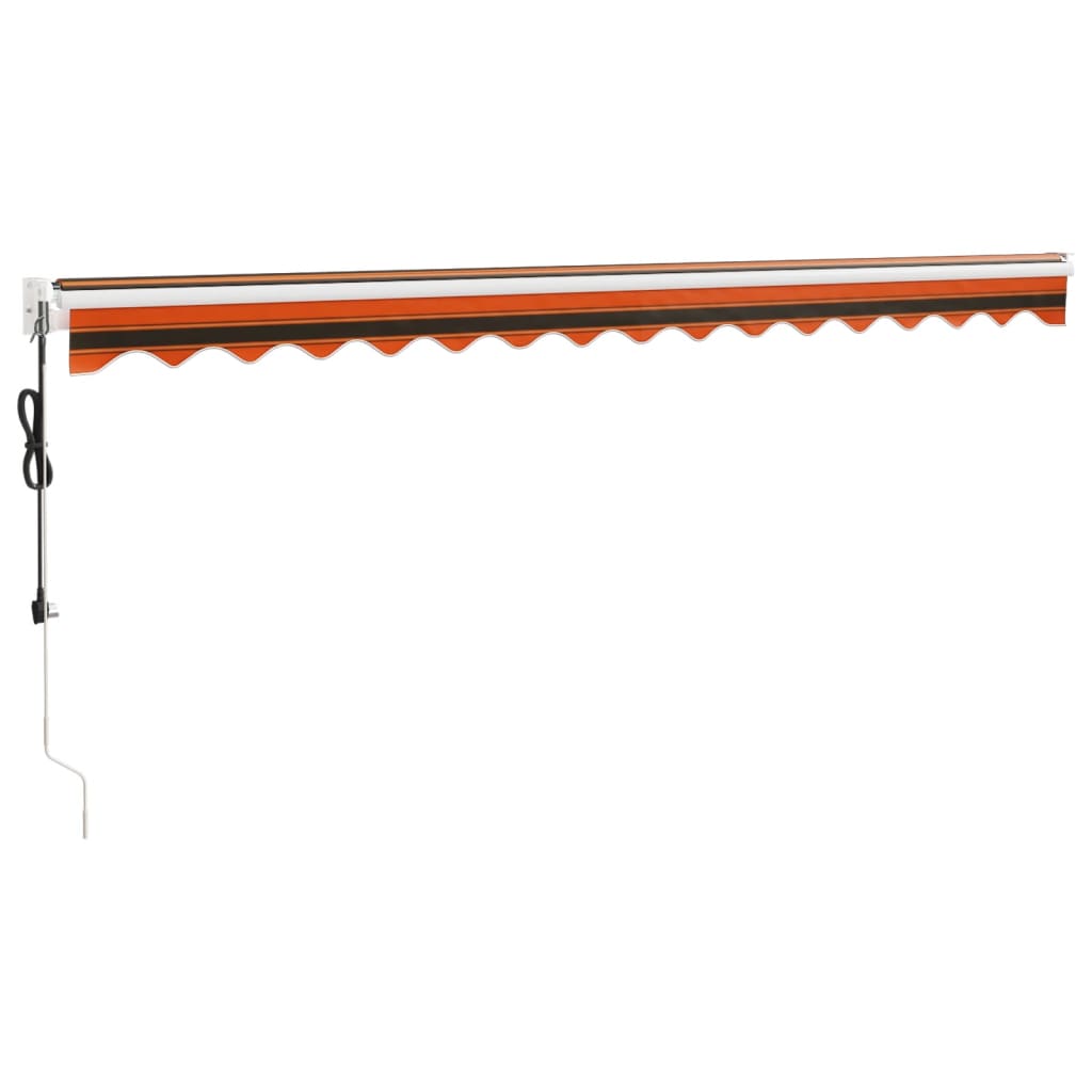 Tenda retrattile Arancione e Marrone con Struttura Bianca