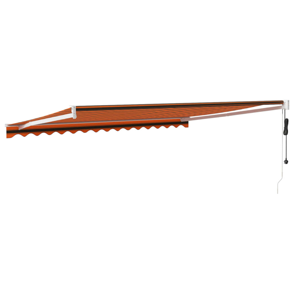 Tenda retrattile Arancione e Marrone con Struttura Bianca