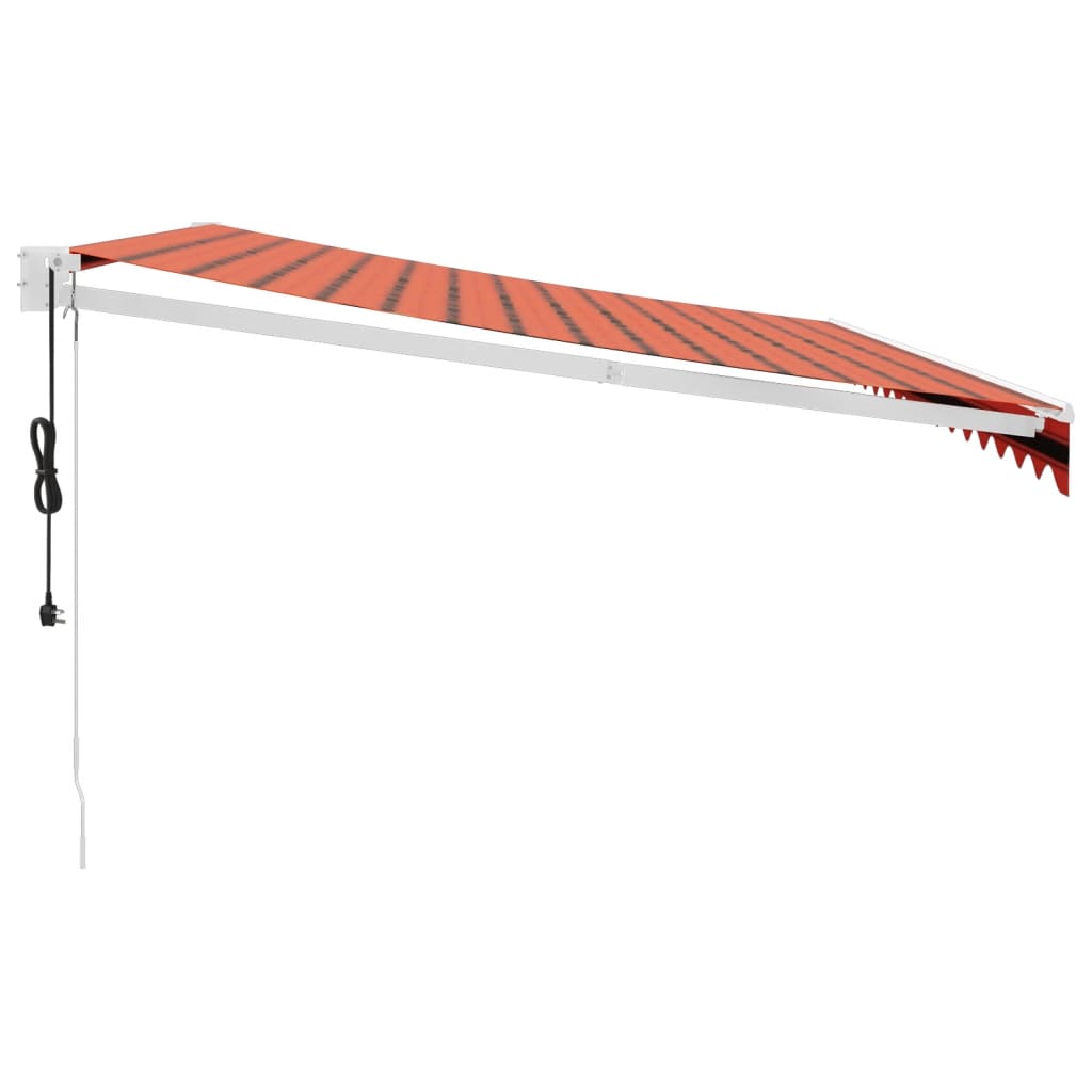Tenda retrattile Arancione e Marrone con Struttura Bianca