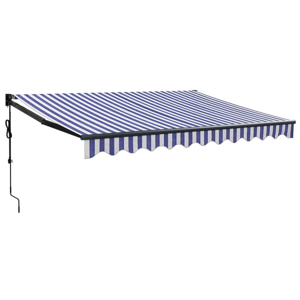 Tenda retrattile Blu e Bianco con Struttura Antracite