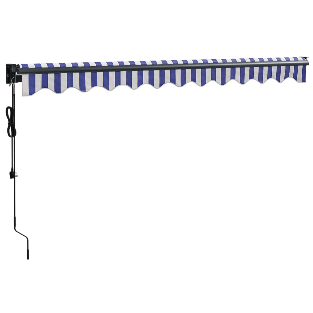 Tenda retrattile Blu e Bianco con Struttura Antracite