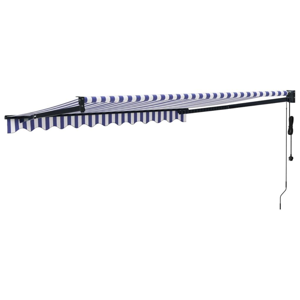 Tenda retrattile Blu e Bianco con Struttura Antracite