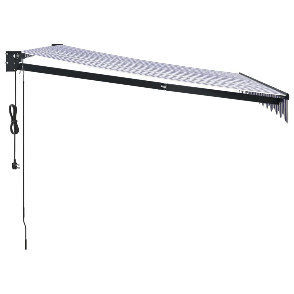 Tenda retrattile Blu e Bianco con Struttura Antracite