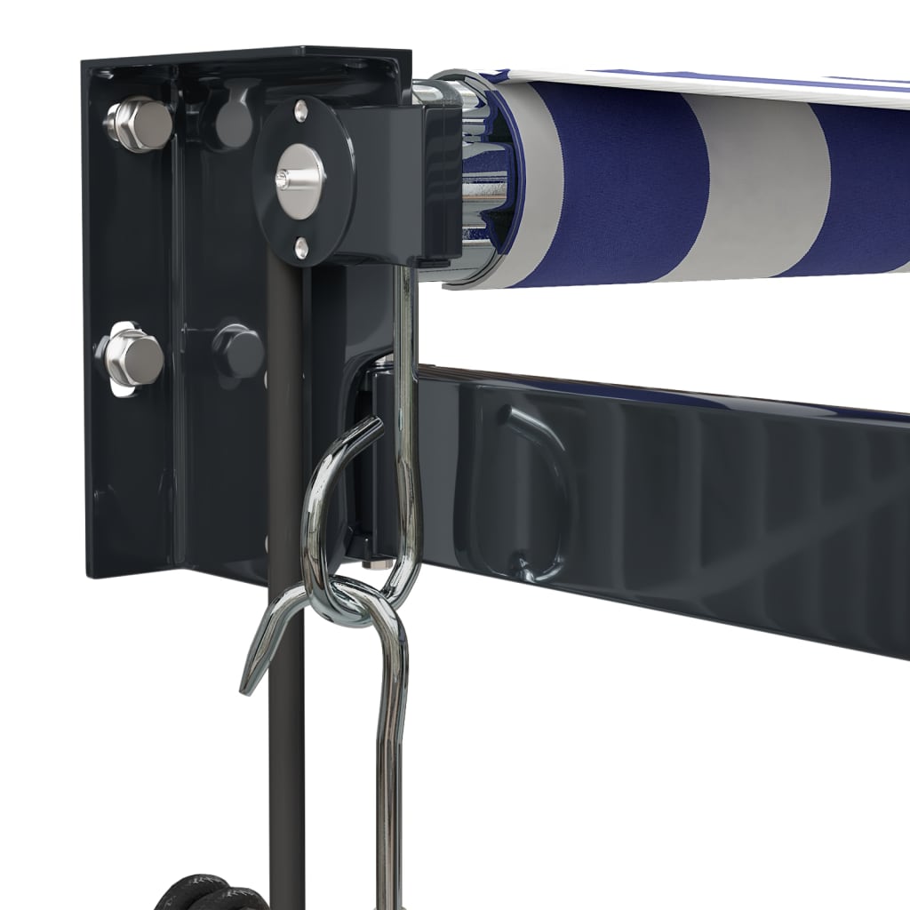Tenda retrattile Blu e Bianco con Struttura Antracite