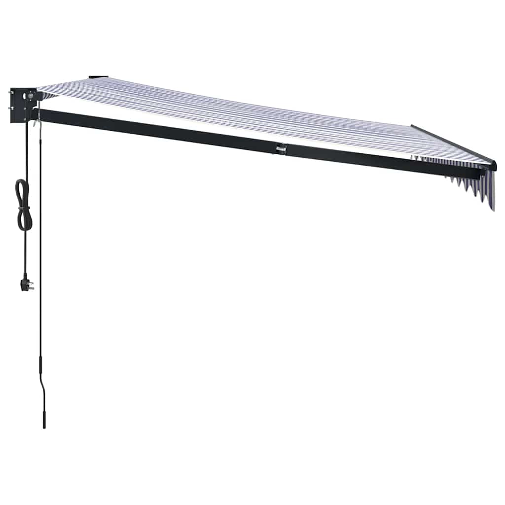 Tenda retrattile Blu e Bianco con Struttura Antracite