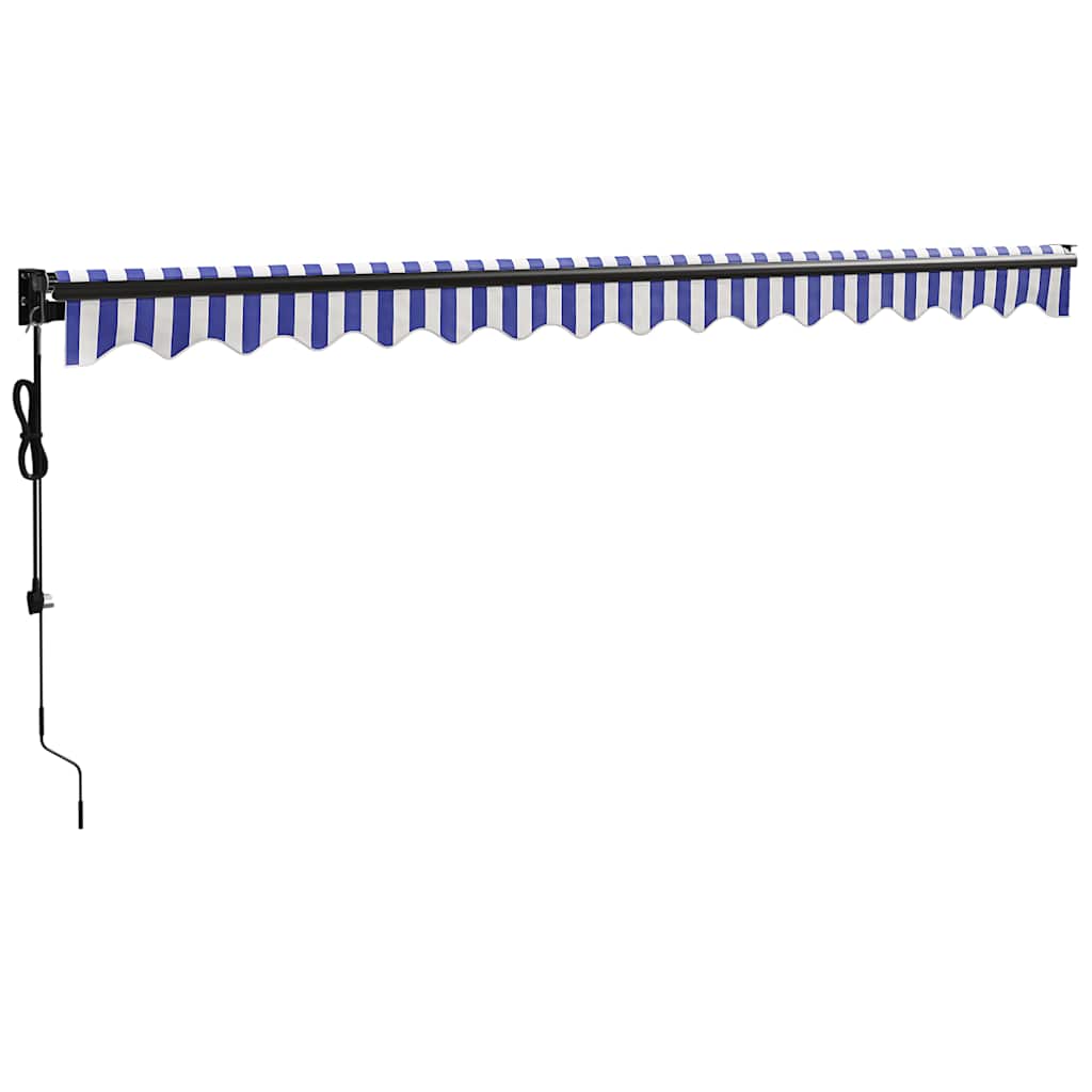 Tenda retrattile Blu e Bianco con Struttura Antracite 4 × 3 m