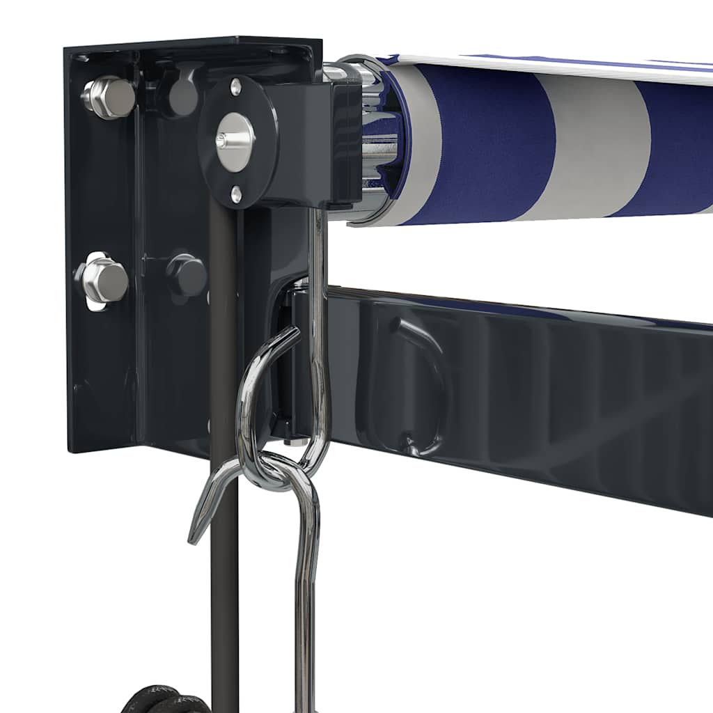 Tenda retrattile Blu e Bianco con Struttura Antracite 4 × 3 m