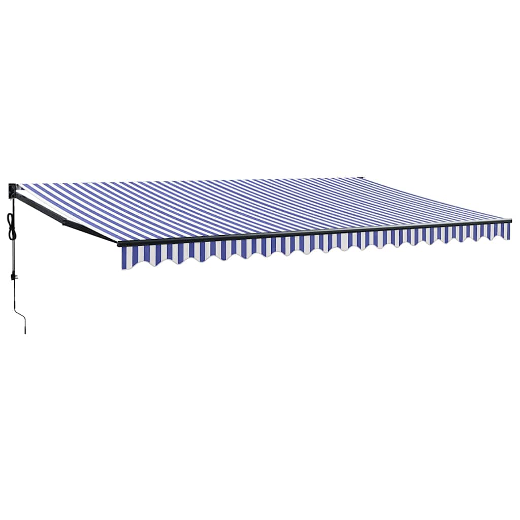 Tenda retrattile Blu e Bianco con Struttura Antracite 5 x 3 m