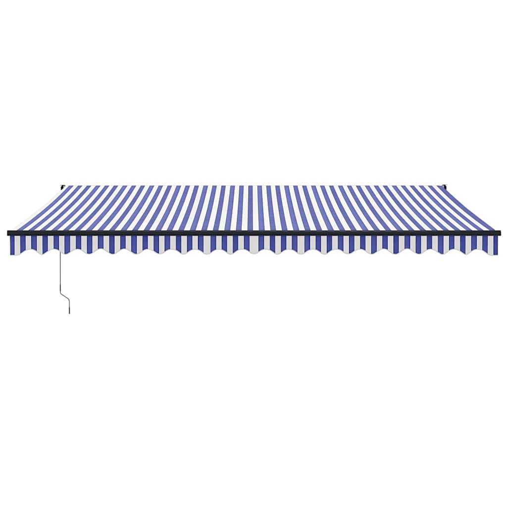 Tenda retrattile Blu e Bianco con Struttura Antracite 5 x 3 m