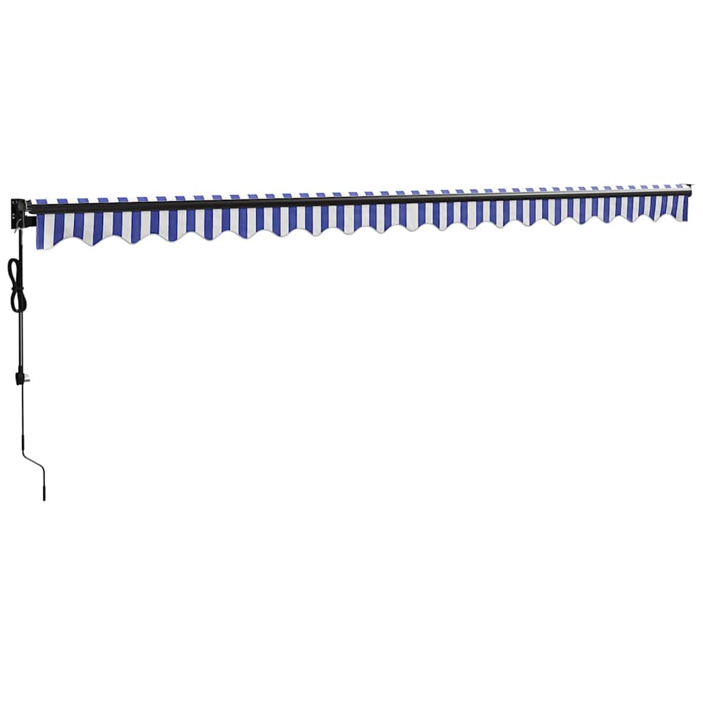 Tenda retrattile Blu e Bianco con Struttura Antracite 5 x 3 m