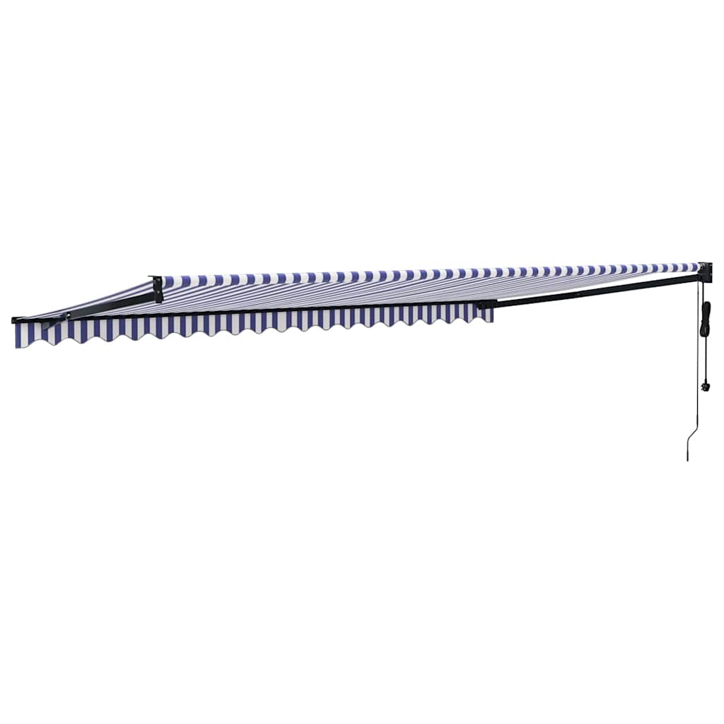 Tenda retrattile Blu e Bianco con Struttura Antracite 5 x 3 m