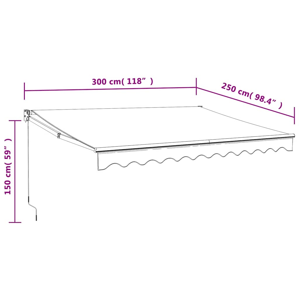 Tenda retrattile Crema con Struttura Antracite