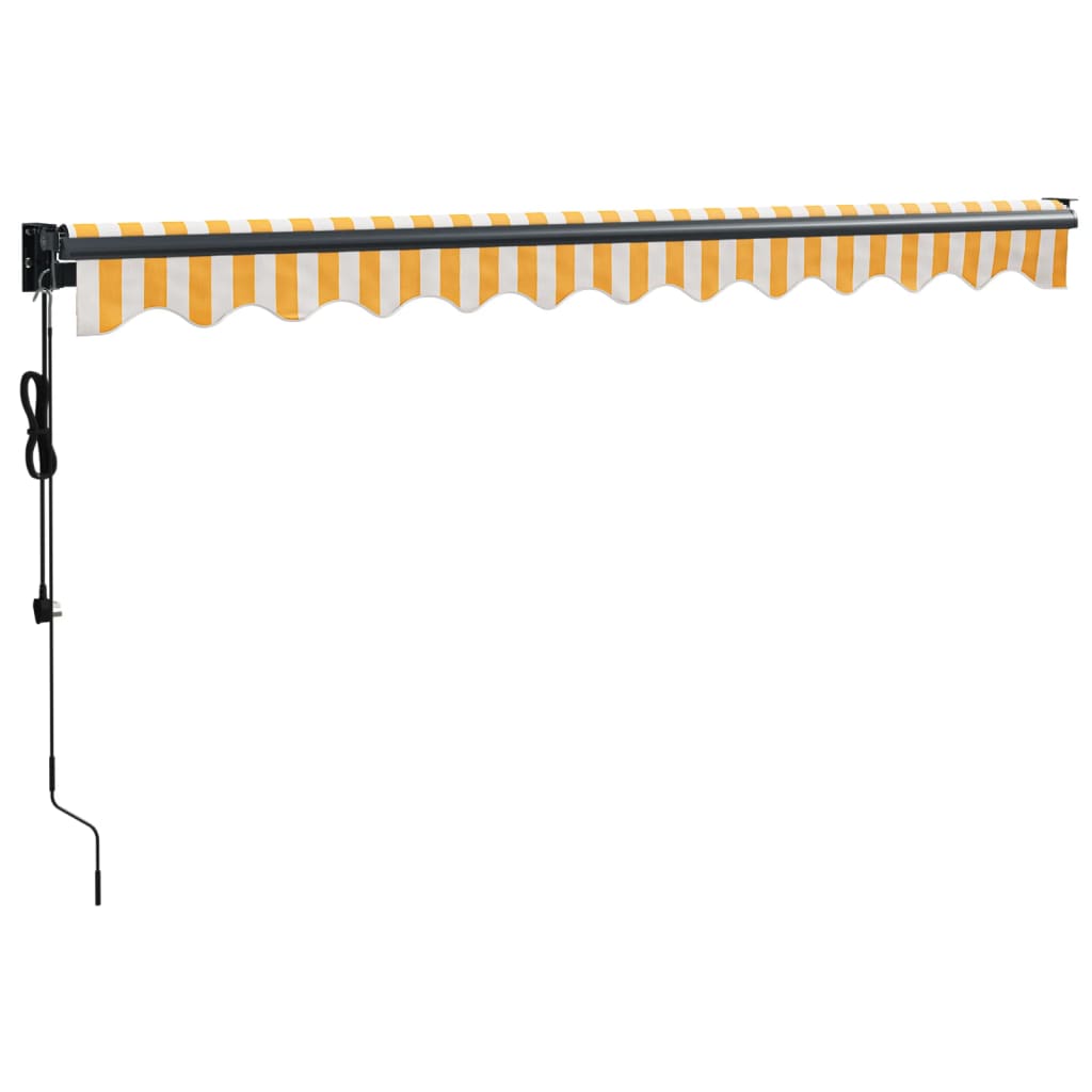 Tenda retrattile Giallo e Bianco con Struttura Antracite
