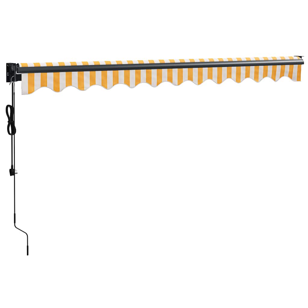 Tenda retrattile Giallo e Bianco con Struttura Antracite