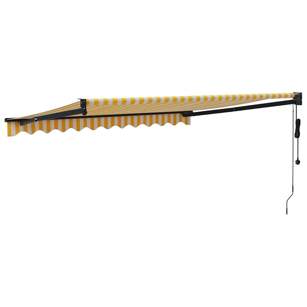 Tenda retrattile Giallo e Bianco con Struttura Antracite
