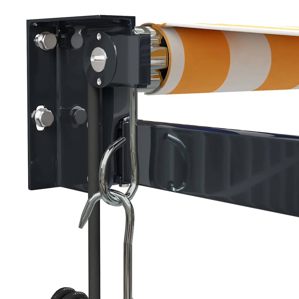 Tenda retrattile Giallo e Bianco con Struttura Antracite