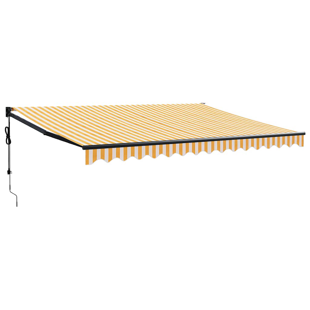 Tenda Sole Automatica Retrattile Gialla e Bianca 4x3 m