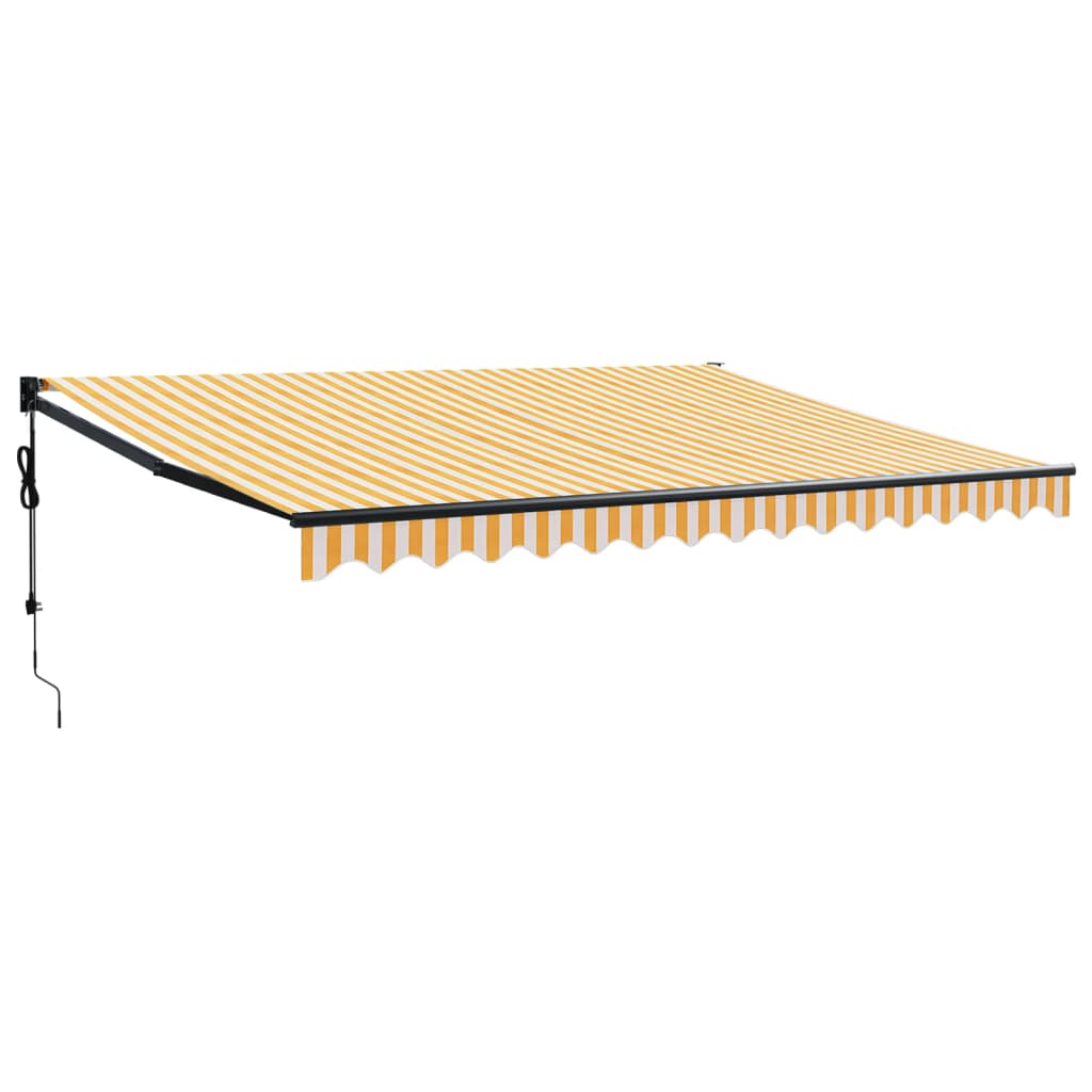 Tenda retrattile Giallo e Bianco con Struttura Antracite