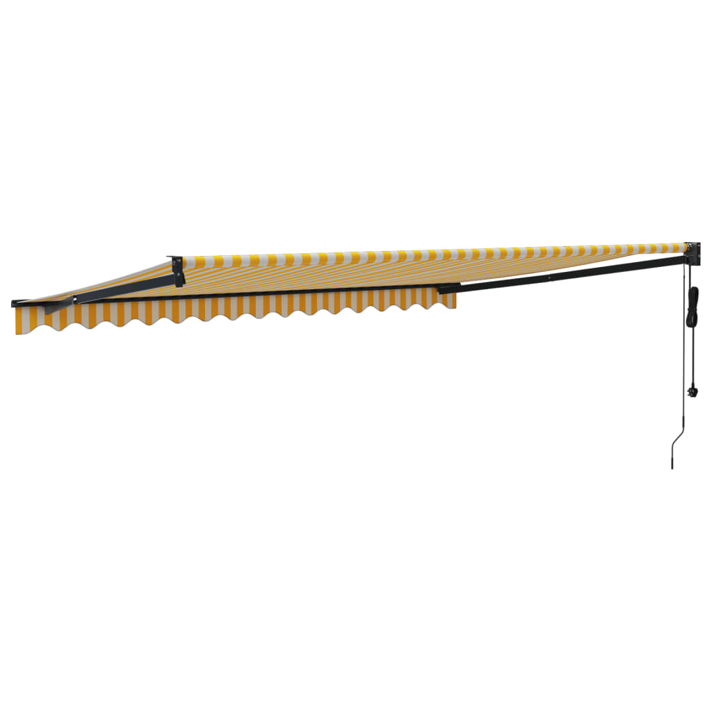 Tenda retrattile Giallo e Bianco con Struttura Antracite