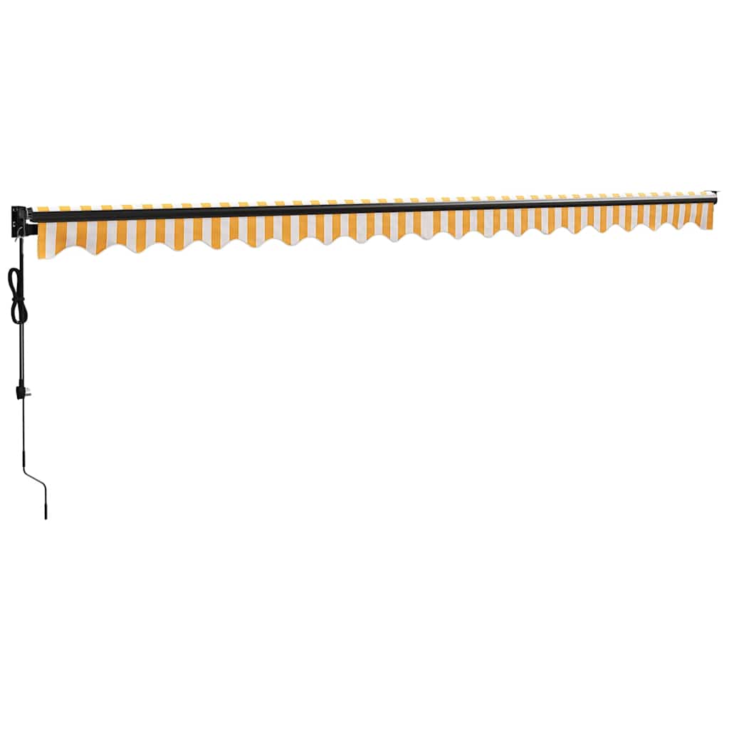 Tenda retrattile Giallo e Bianco con Struttura Antracite