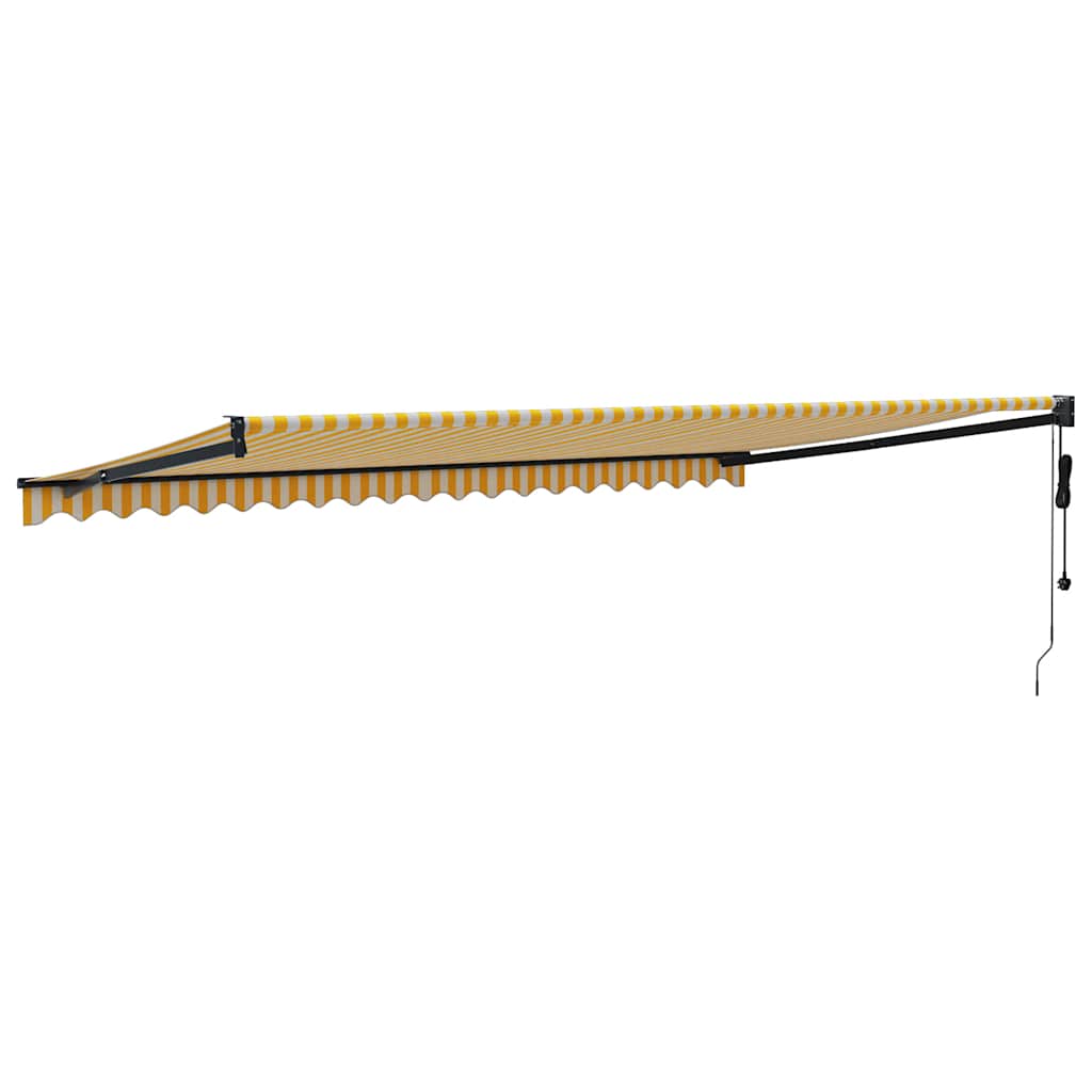 Tenda retrattile Giallo e Bianco con Struttura Antracite