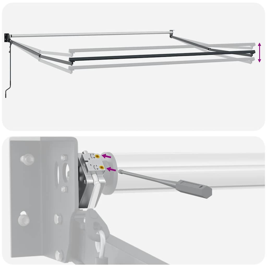 Tenda retrattile Arancione e Marrone con Struttura Antracite