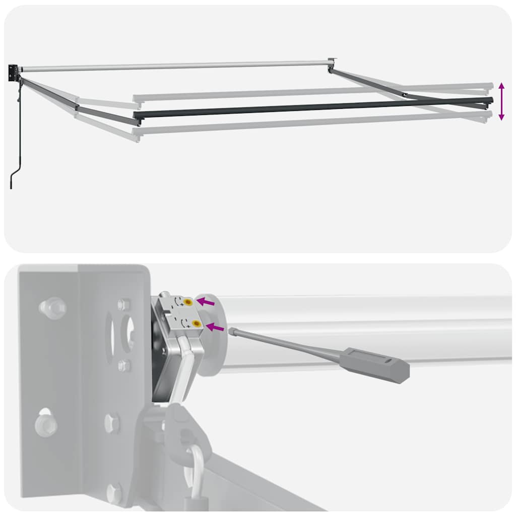 Tenda retrattile Arancione e Marrone con Struttura Antracite