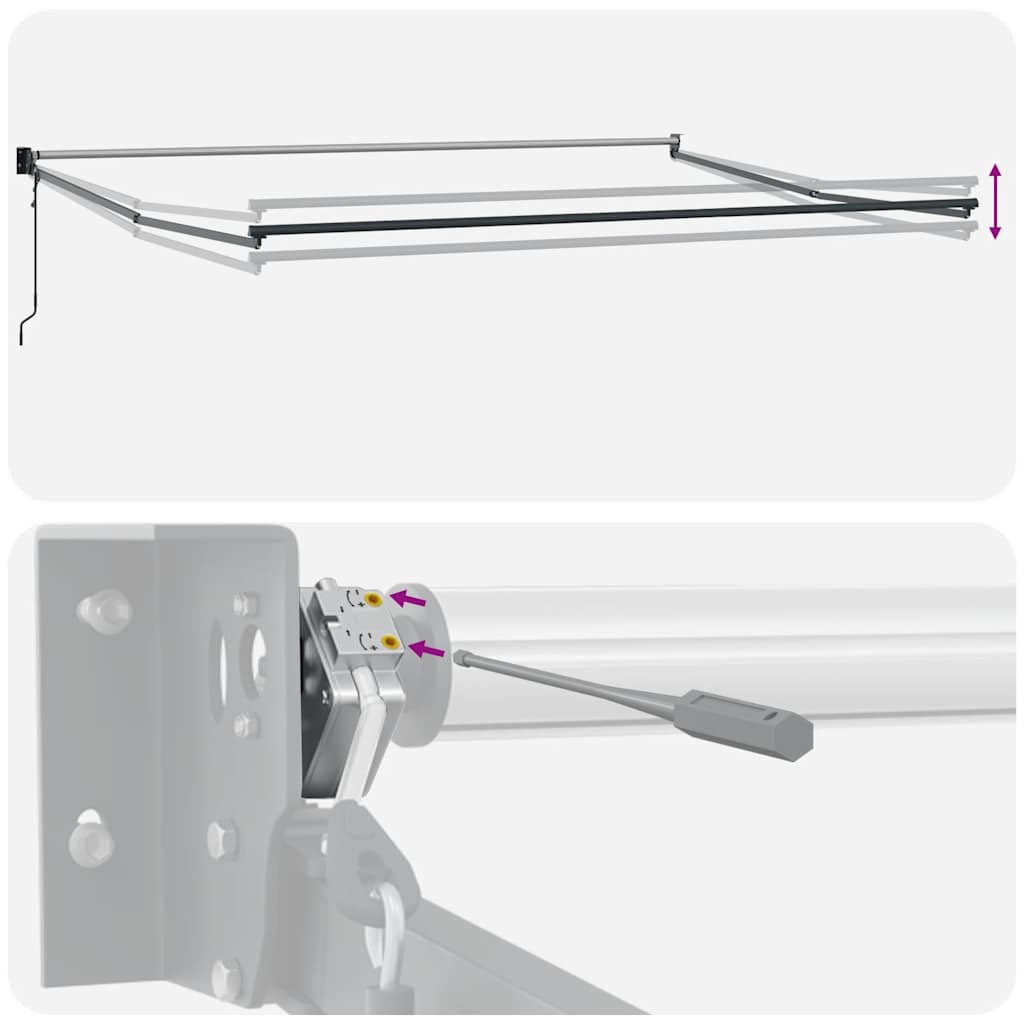 Tenda retrattile Arancione e Marrone con Struttura Antracite