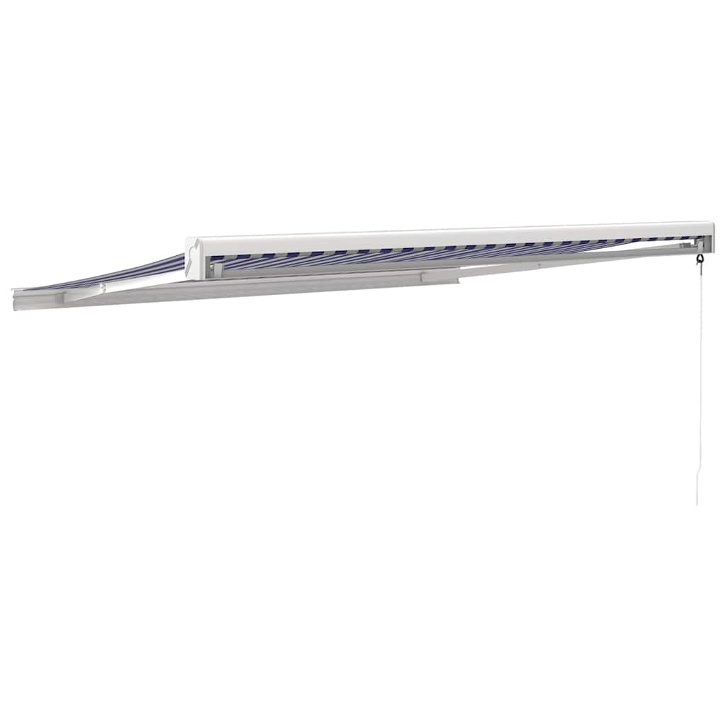 Tenda retrattile Blu e Bianco con Struttura Bianca 3 x 2,5 m