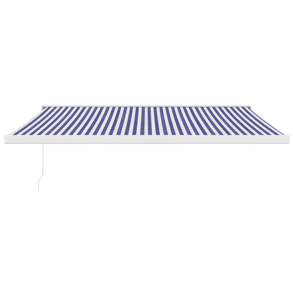 Tenda retrattile Blu e Bianco con Struttura Bianca 4 × 3 m