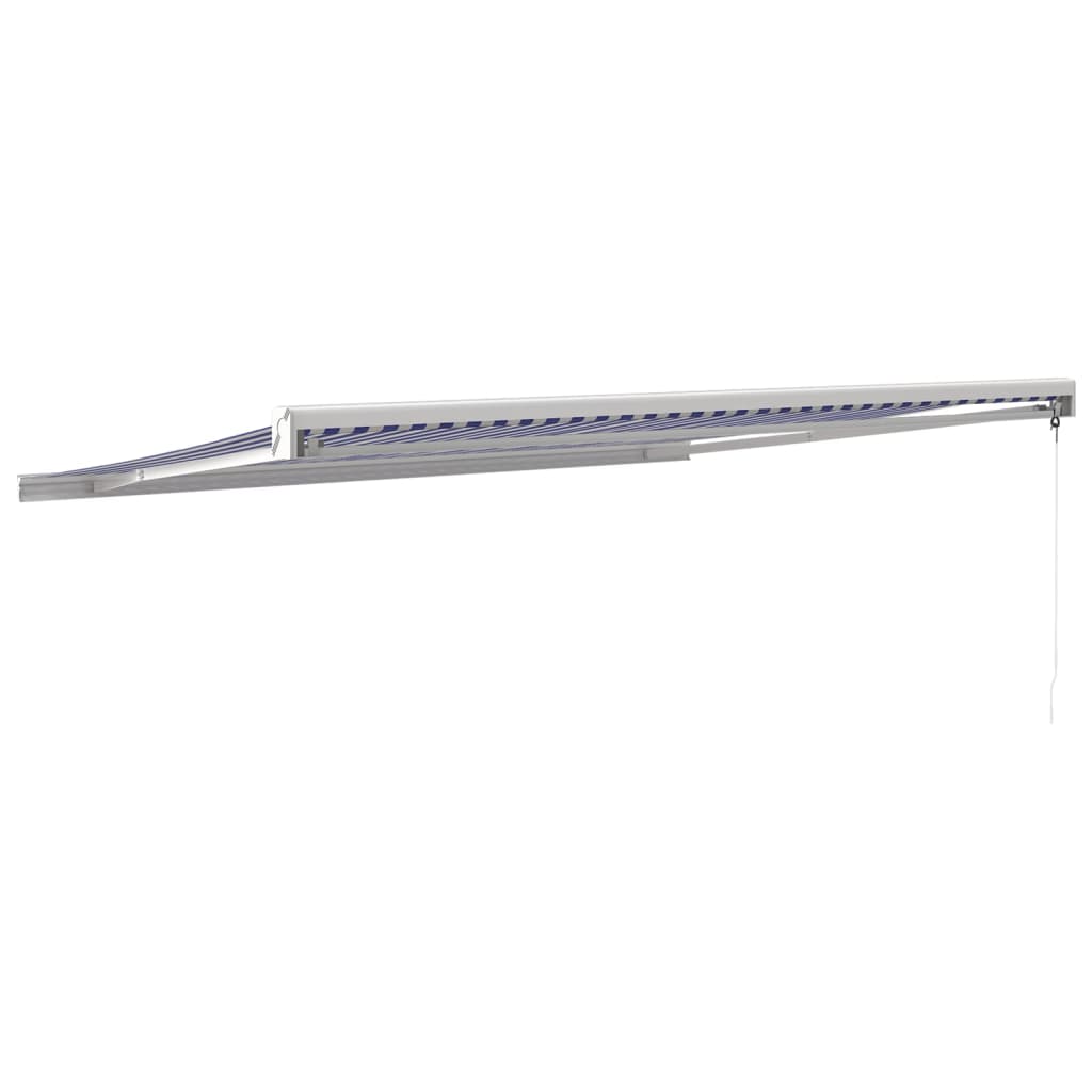 Tenda retrattile Blu e Bianco con Struttura Bianca 4 × 3 m