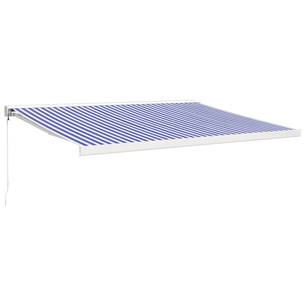 Tenda retrattile Blu e Bianco con Struttura Bianca 4,5 × 3 m