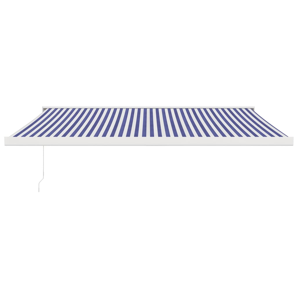 Tenda retrattile Blu e Bianco con Struttura Bianca 4,5 × 3 m