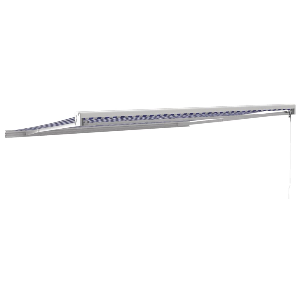 Tenda retrattile Blu e Bianco con Struttura Bianca 4,5 × 3 m